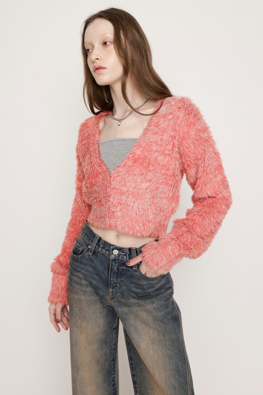 SLY「MINKY CROPPED COMPACT カーディガン」|カーディガン|