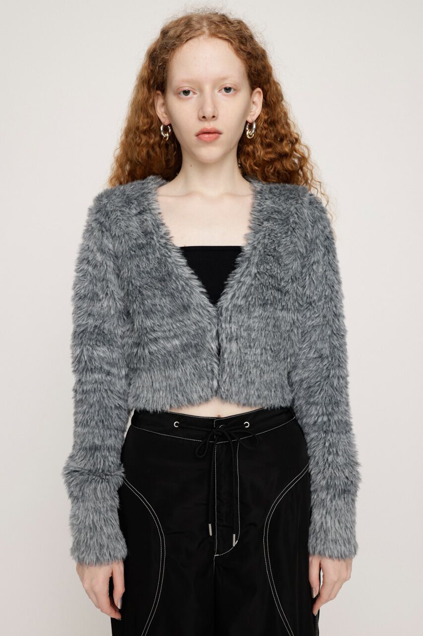 SLY「MINKY CROPPED COMPACT カーディガン」|カーディガン|M/GRY7