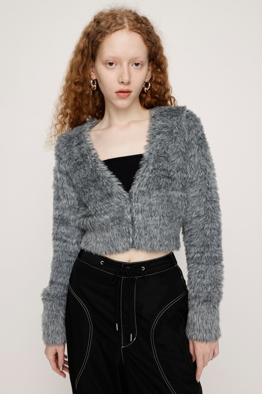 SLY「MINKY CROPPED COMPACT カーディガン」|カーディガン|