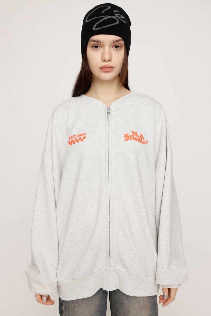 SLY「W FRONT LOGO ZIP UP スウェット」|Tシャツ・カットソー|T.GRY