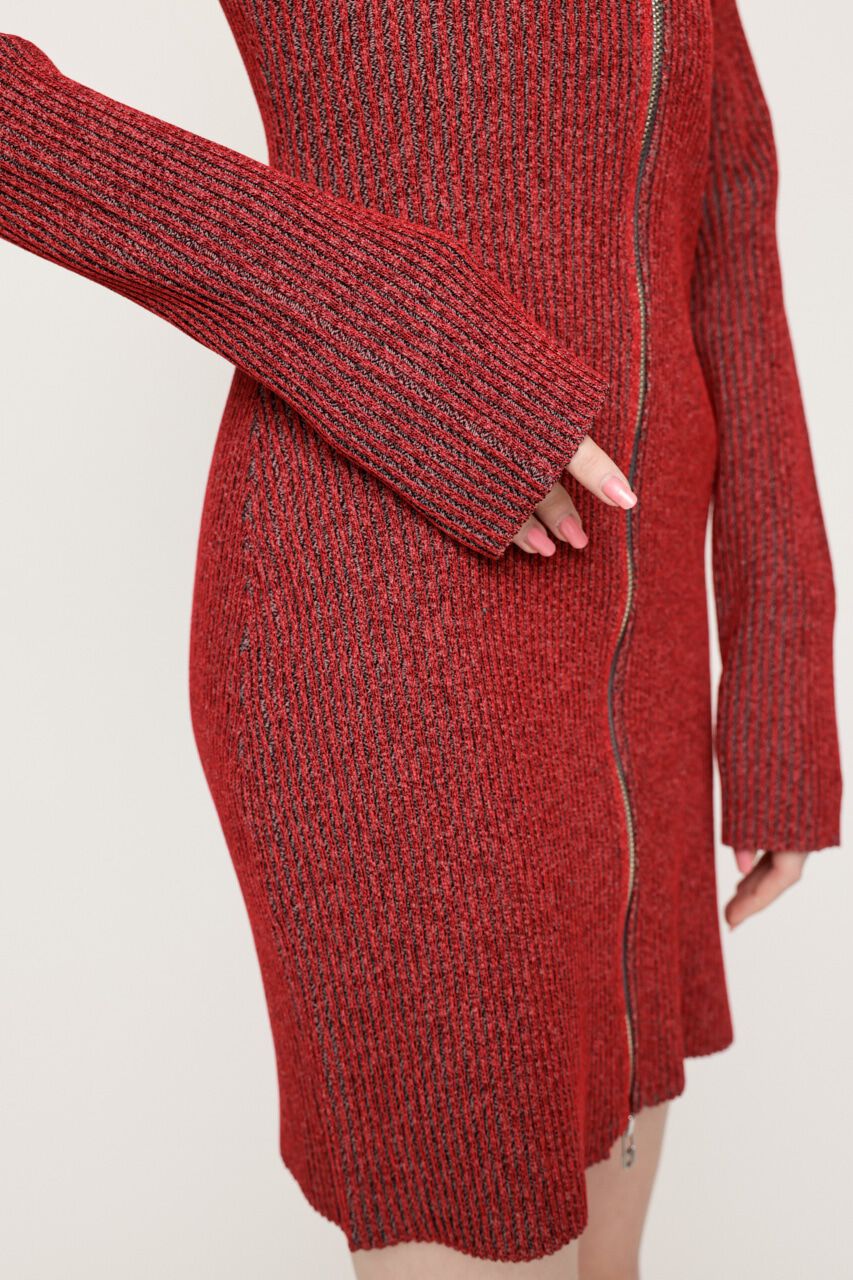 SLY「FRONT ZIP BI COLOR ショートワンピース」|ワンピース|