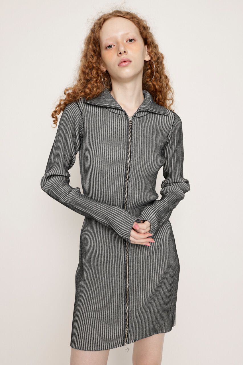 SLY「FRONT ZIP BI COLOR ショートワンピース」|ワンピース|