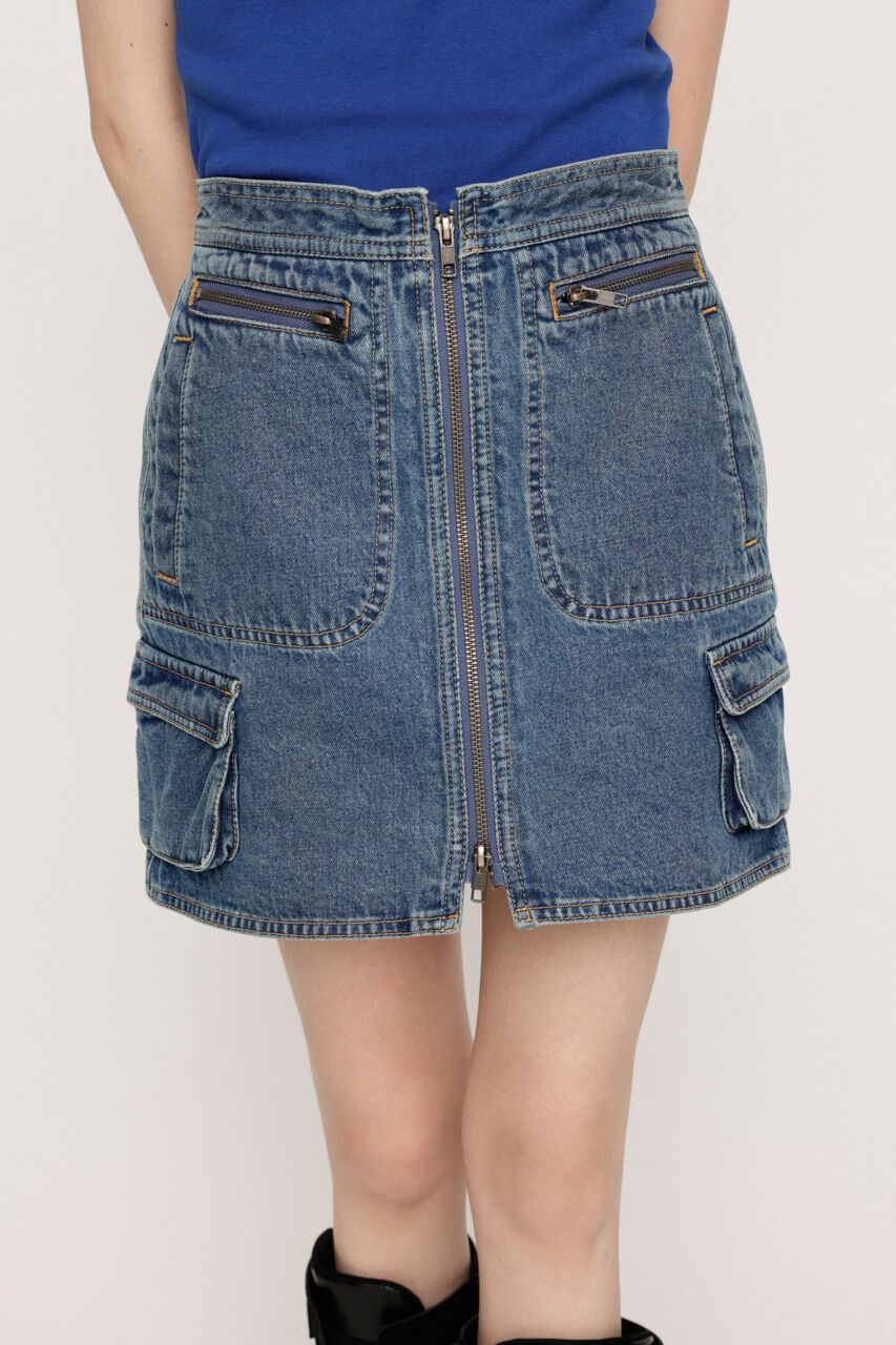 SLY「FRONT ZIP SAFARI SK-B」|スカート|BLU