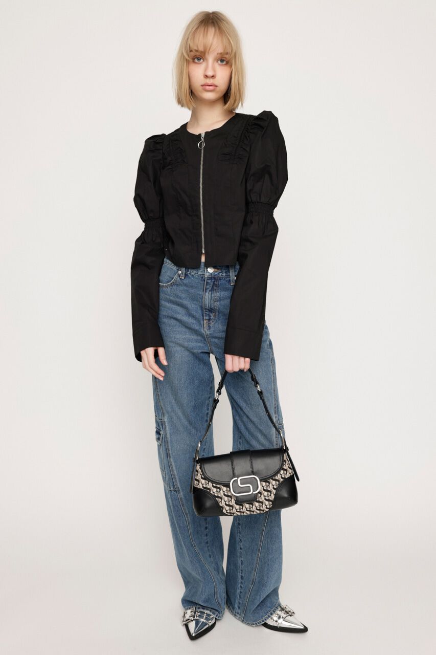 SLY「FRONT ZIP SHIRRING ブラウス」|シャツ・ブラウス|