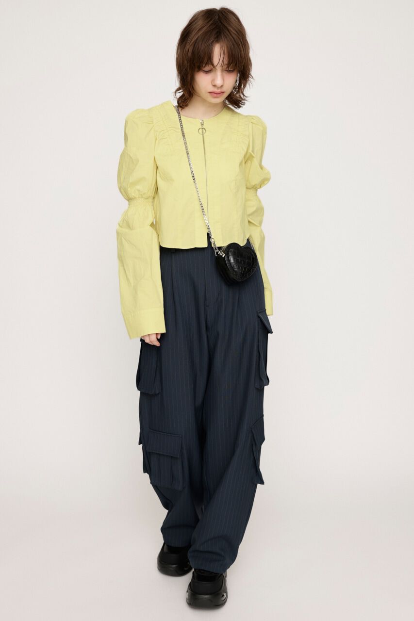 SLY「FRONT ZIP SHIRRING ブラウス」|シャツ・ブラウス|