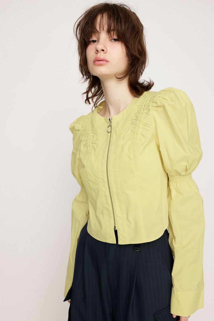 SLY「FRONT ZIP SHIRRING ブラウス」|シャツ・ブラウス|