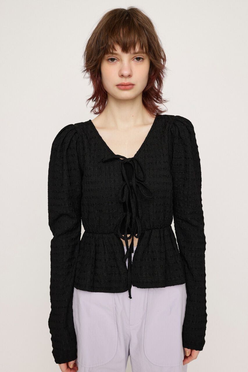 SLY「2WAY SWELLING JQ PUFF トップス」|Tシャツ・カットソー|BLK