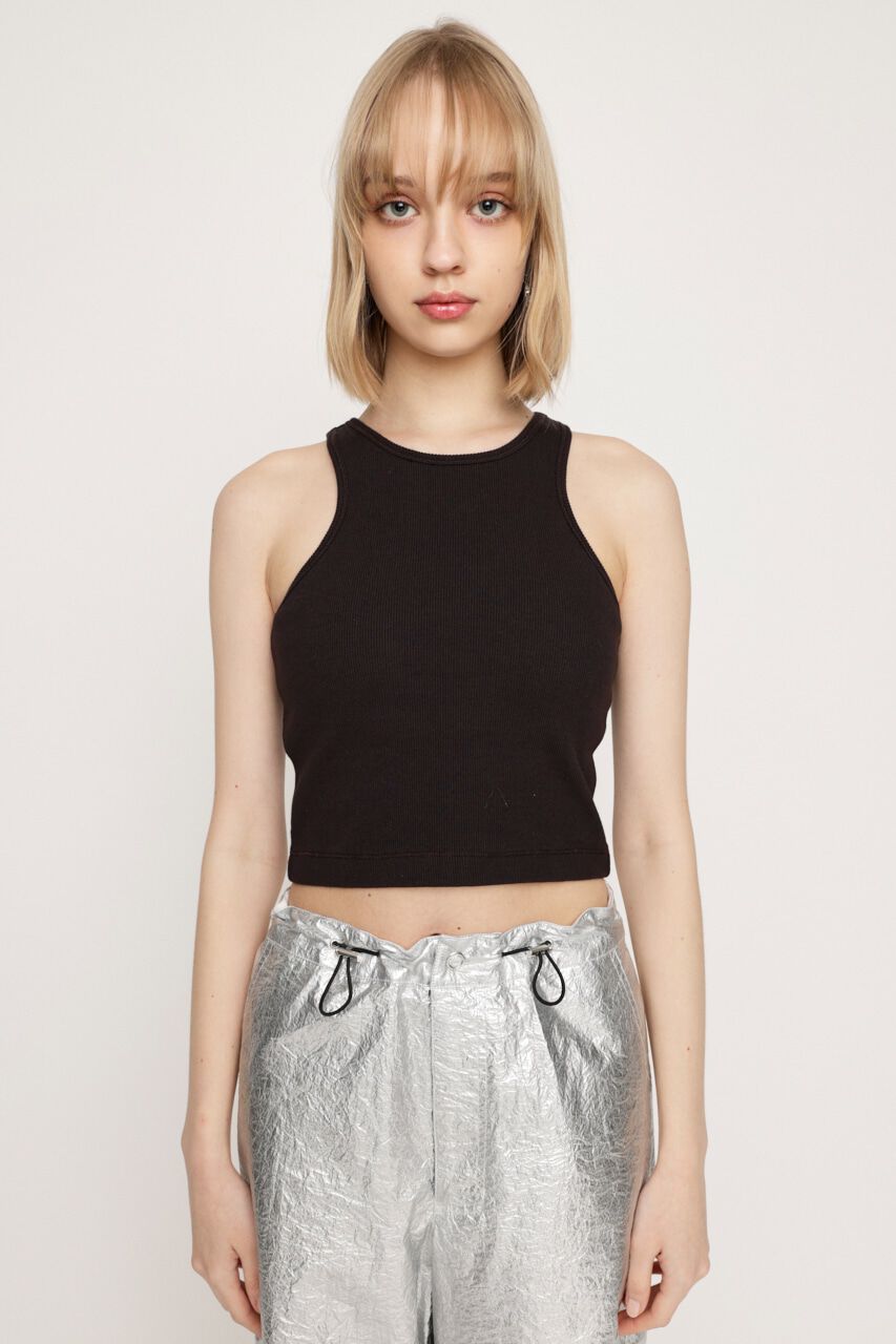 SLY「AME-SLEEVE CROP TANK」|タンクトップ|BLK