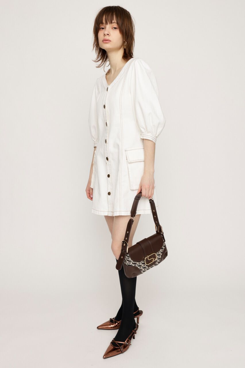 SLY「V NECK DENIM ショートワンピース」|ワンピース|