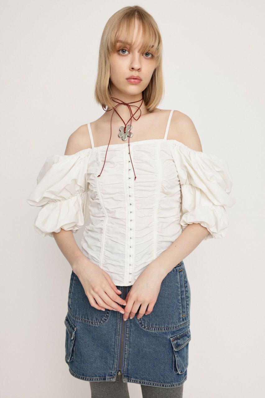 SLY「TIERED SLEEVE CORSET トップス」|シャツ・ブラウス|