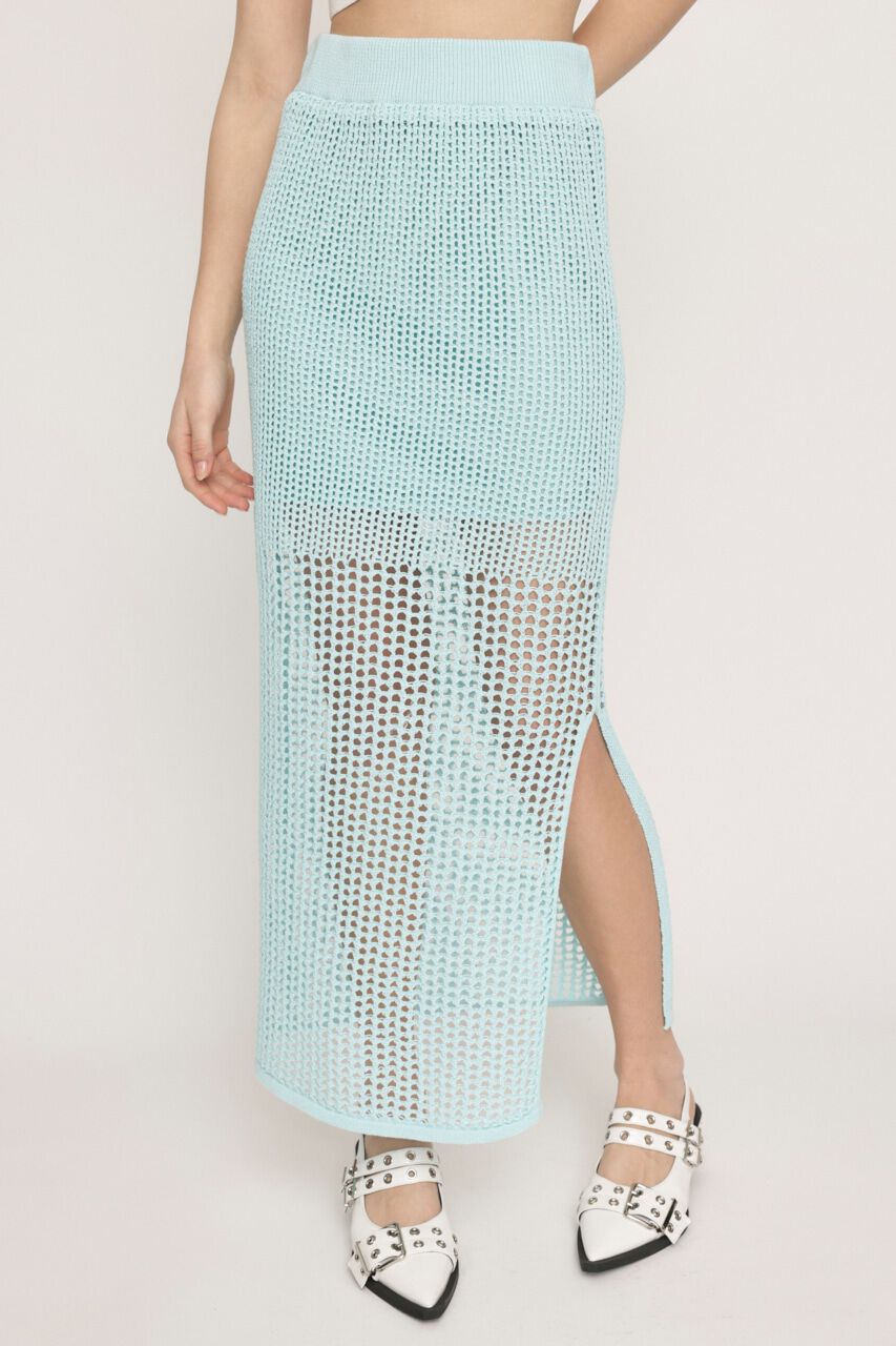 SLY「CROCHET I LINE ロングスカート」|スカート|L/BLU1