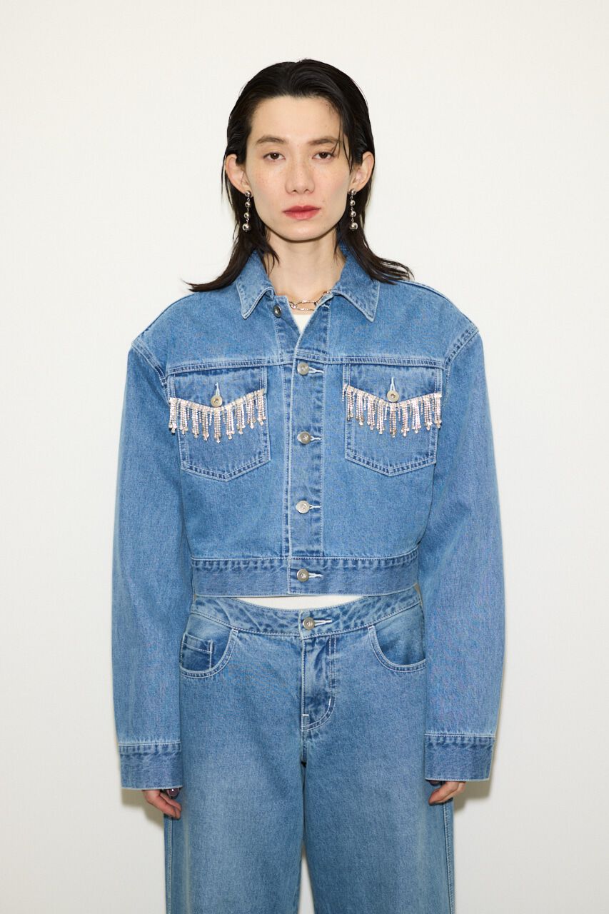 SLY「BIJOU CROP DENIM SH-C」|デニムジャケット|