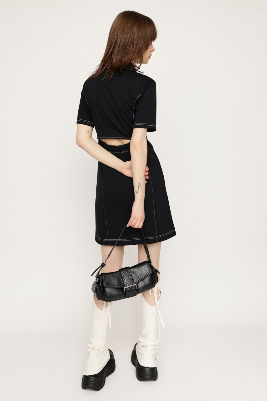 SLY「FRONT ZIP BACK OPEN ショートワンピース」|ワンピース|