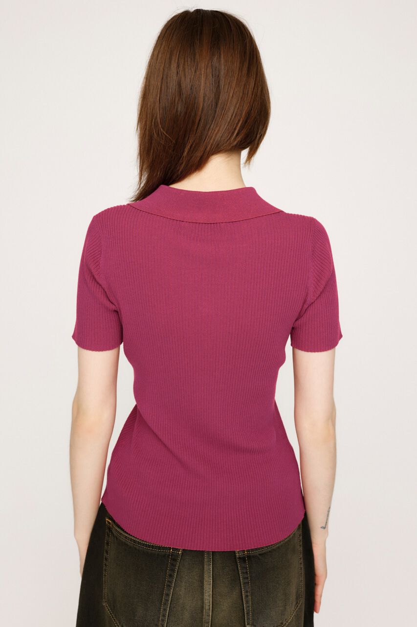 SLY「DUAL COLOR FRONT ZIP KNIT トップス」|ニット・セーター|