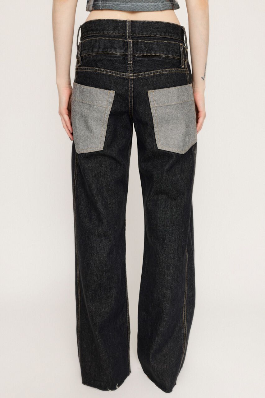 SLY「DOUBLE BELT WIDE FLARE PT-C」|デニム|
