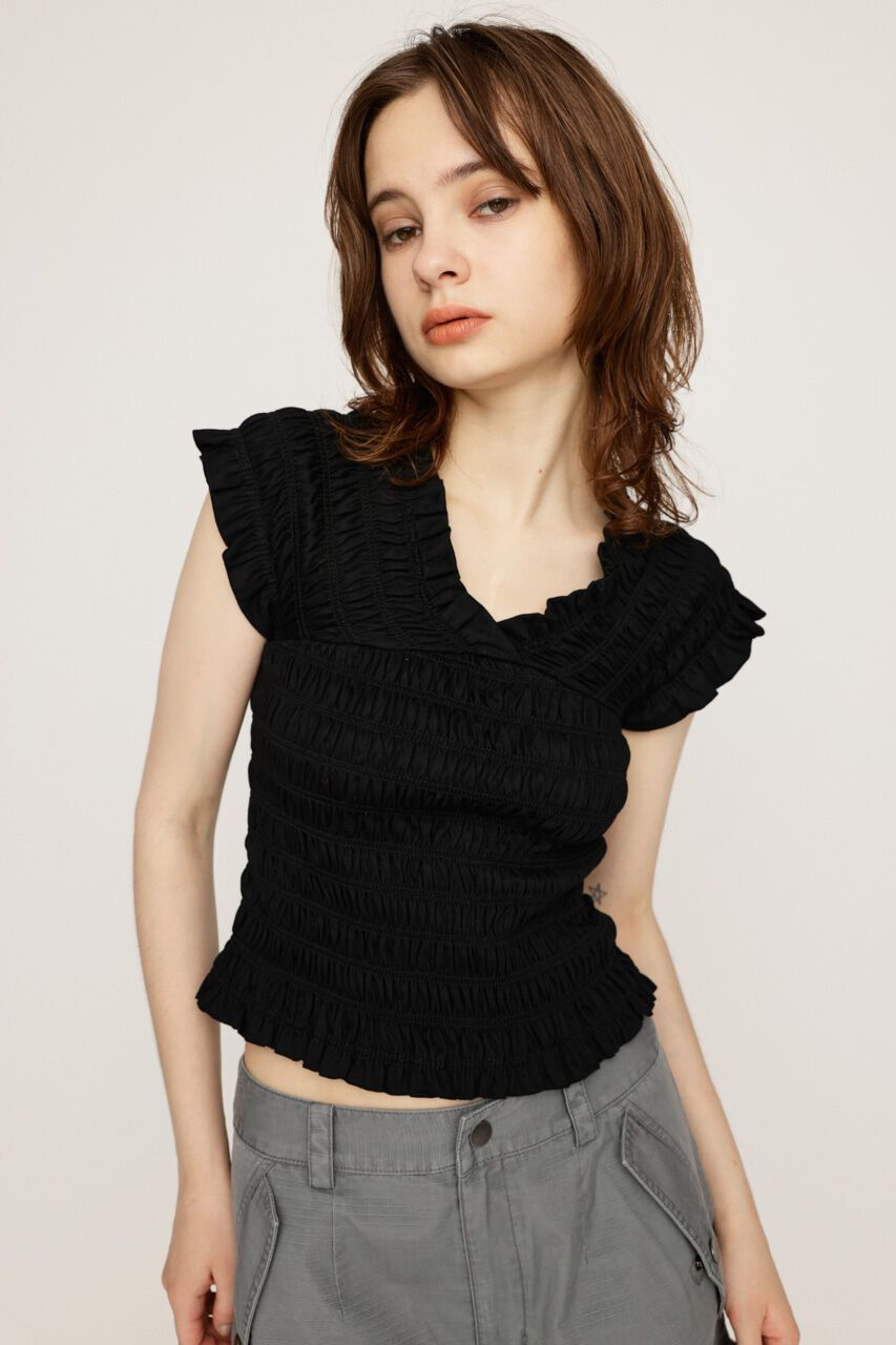 SLY「2WAY SHIRRING BUSTIER トップス」|タンクトップ|