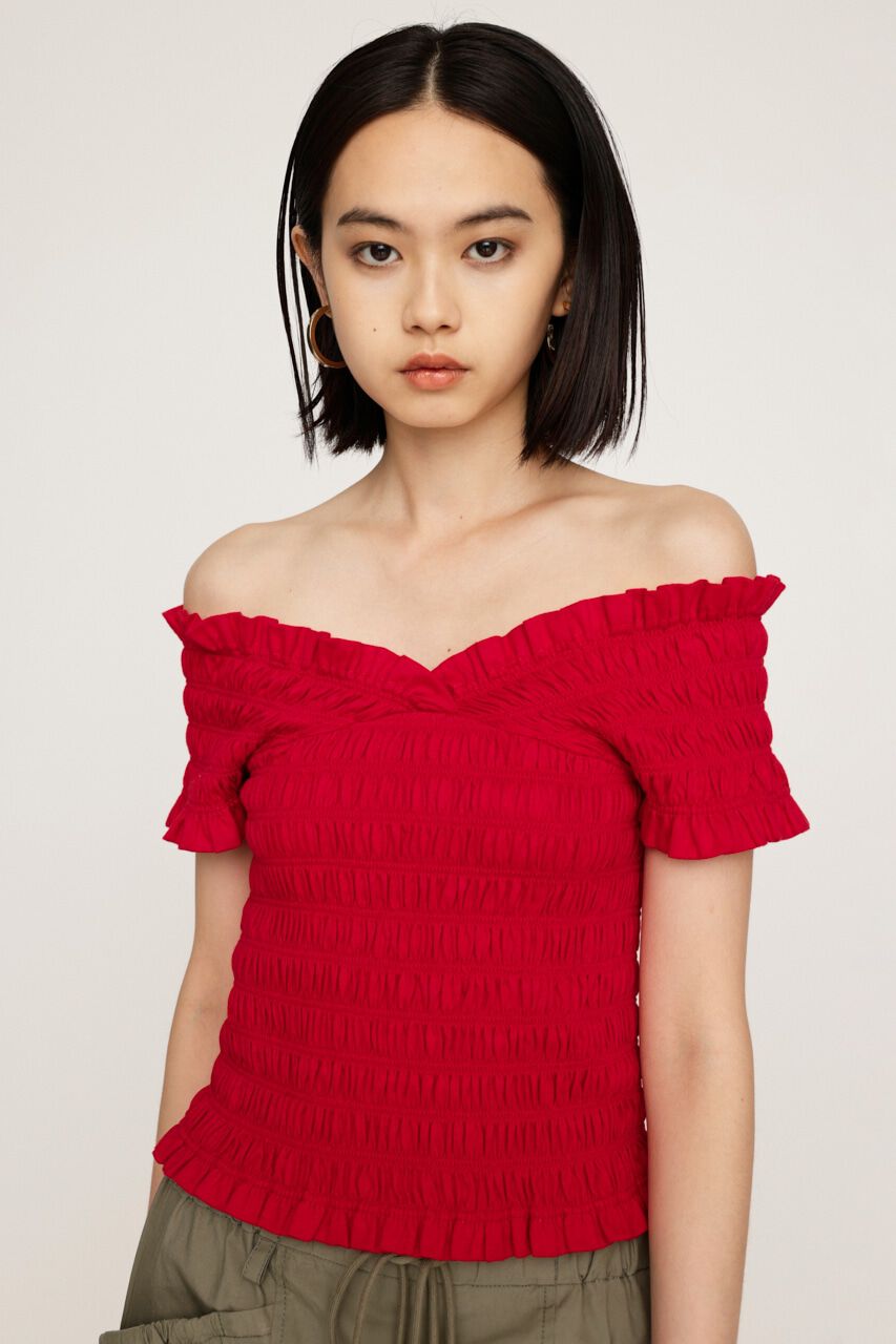 SLY「2WAY SHIRRING BUSTIER トップス」|タンクトップ|