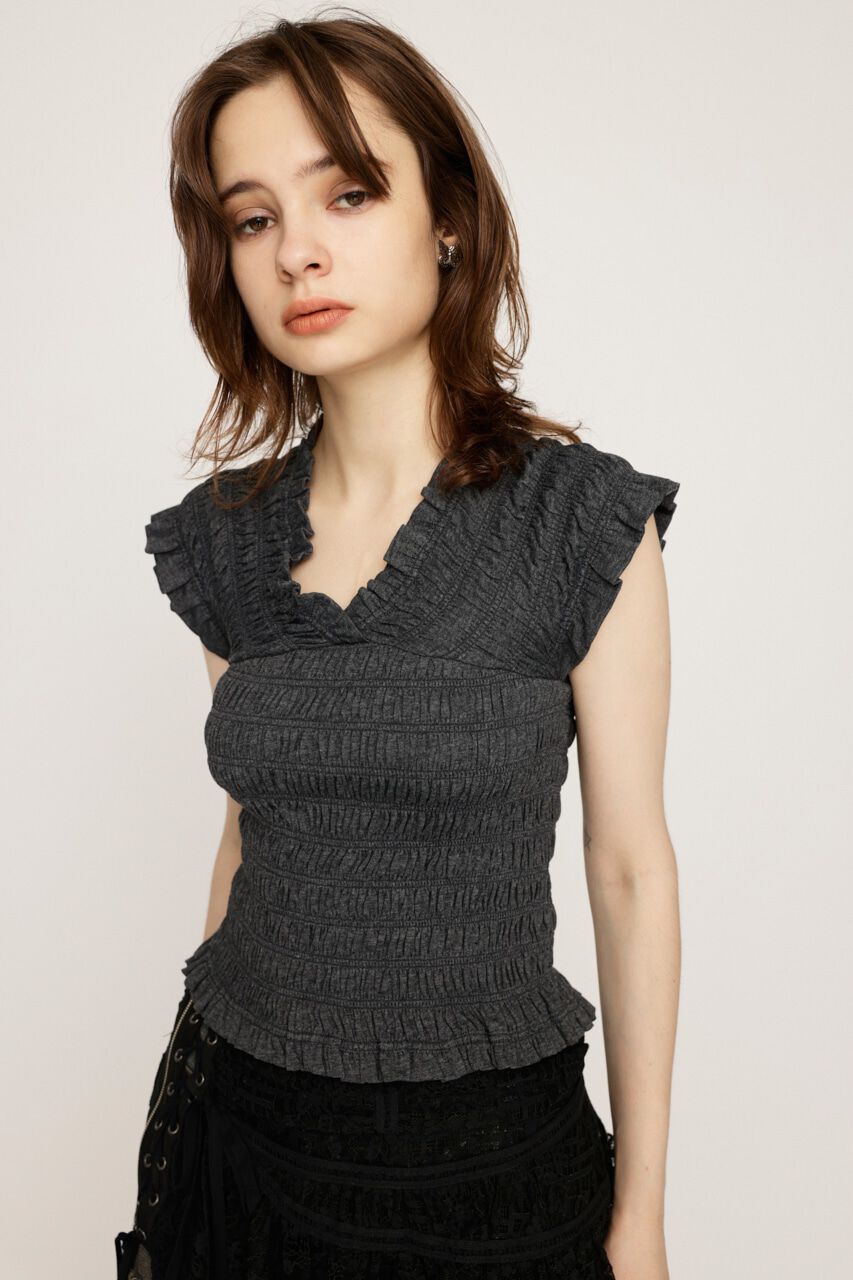 SLY「2WAY SHIRRING BUSTIER トップス」|タンクトップ|