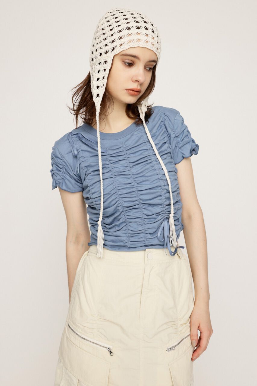 SLY「DRAWSTRING GATHER トップス」|Tシャツ・カットソー|