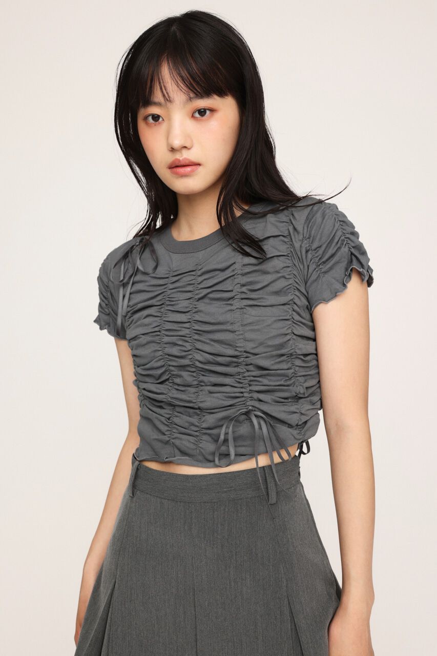 SLY「DRAWSTRING GATHER トップス」|Tシャツ・カットソー|