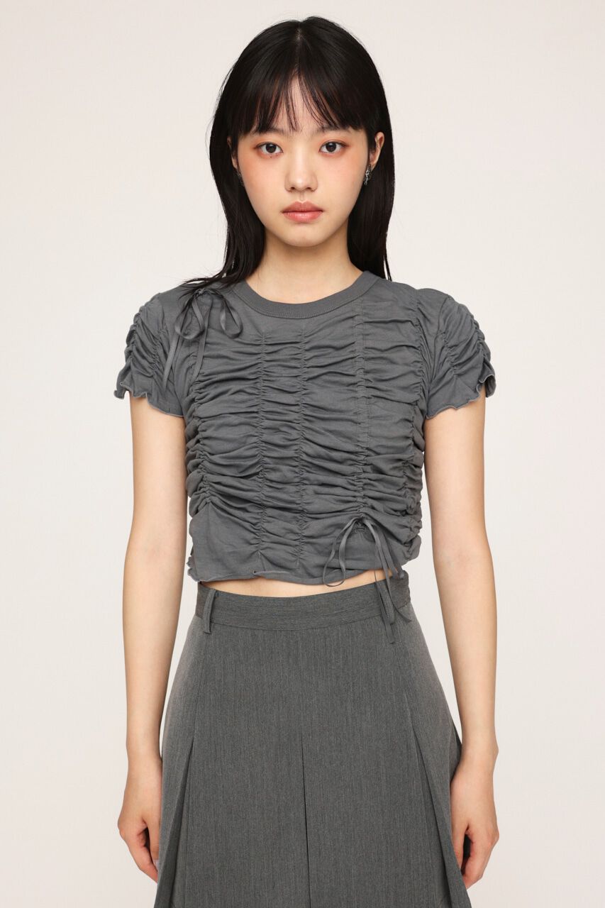 SLY「DRAWSTRING GATHER トップス」|Tシャツ・カットソー|