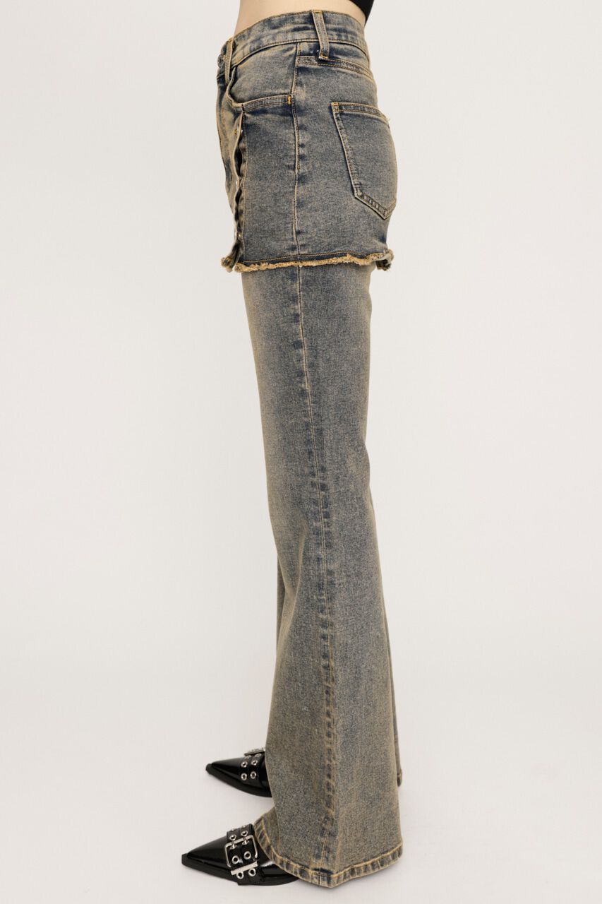 SLY「OVERDYE JW LAYERED FLARE PT-BE」|デニム|