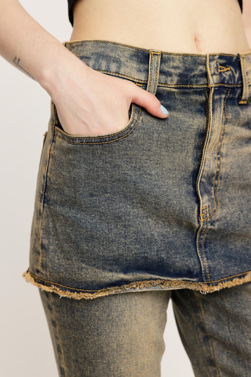 SLY「OVERDYE JW LAYERED FLARE PT-BE」|デニム|