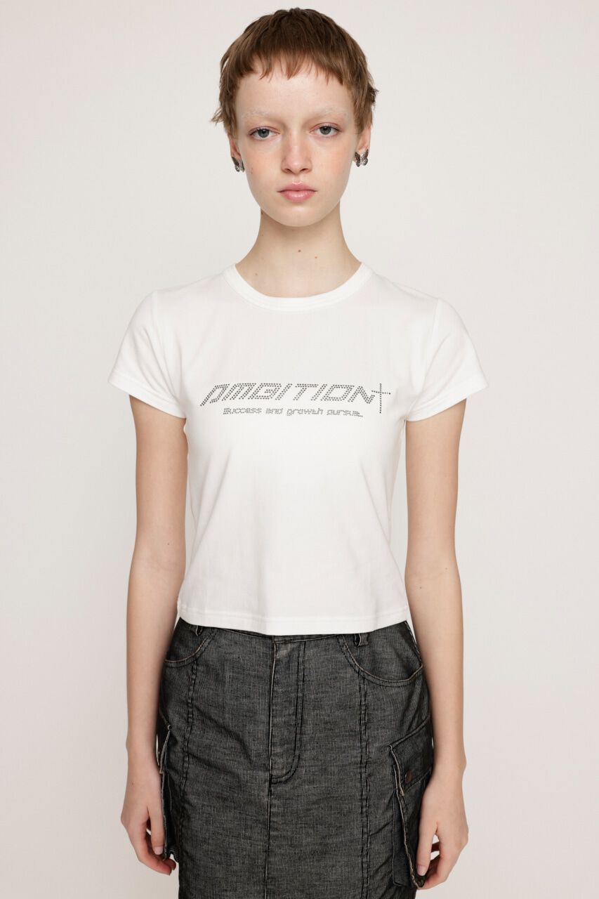 SLY「RHINESTONE COMPACT LOGO Tシャツ」|Tシャツ・カットソー|