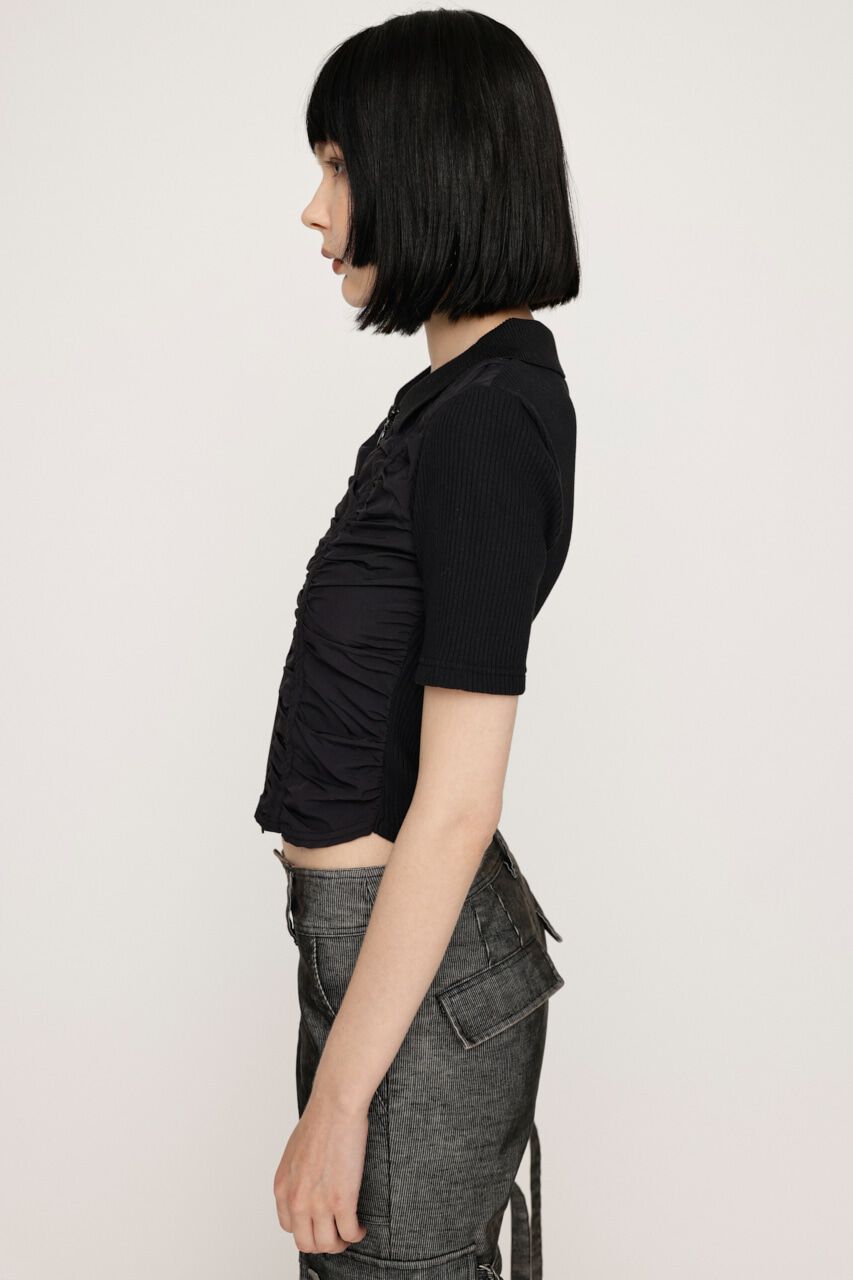 SLY「FRONT GATHER ZIP トップス」|Tシャツ・カットソー|