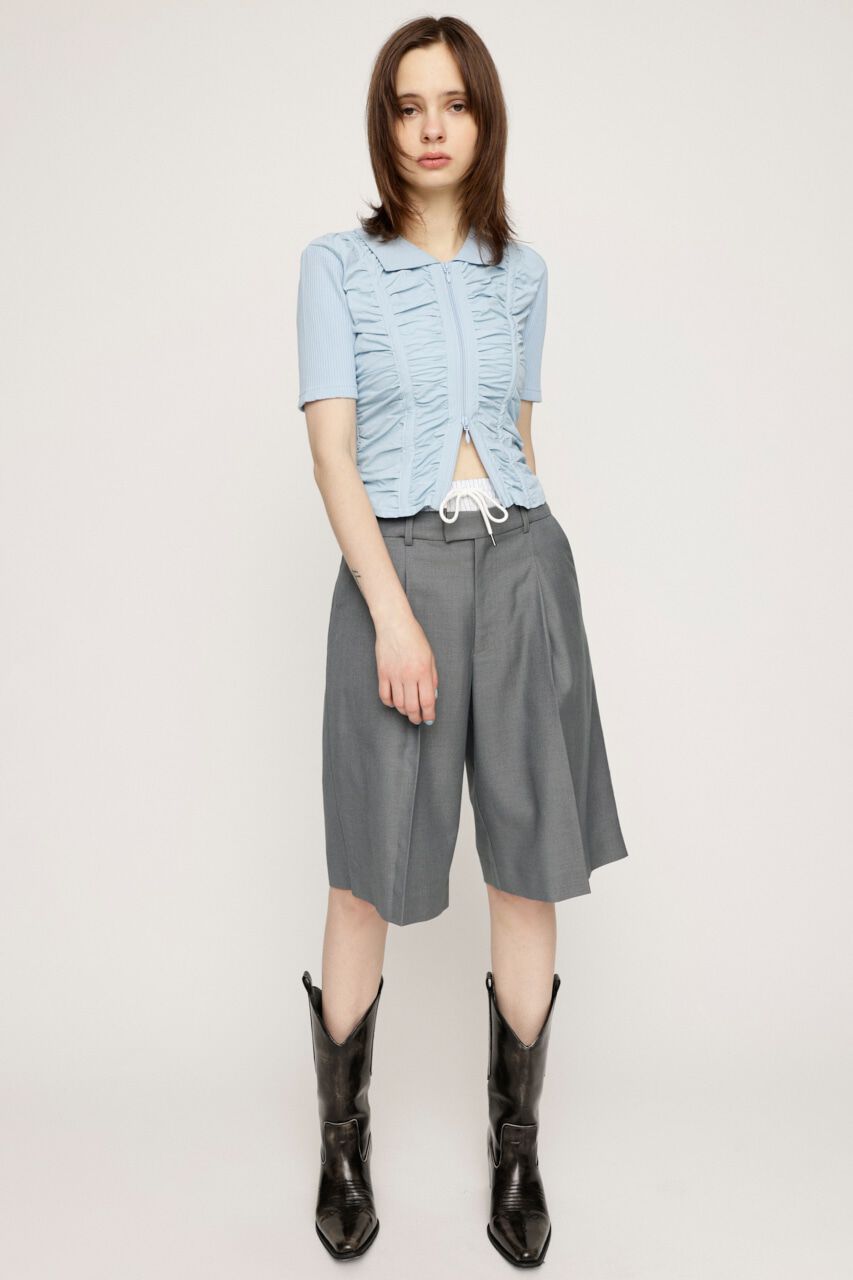 SLY「FRONT GATHER ZIP トップス」|Tシャツ・カットソー|