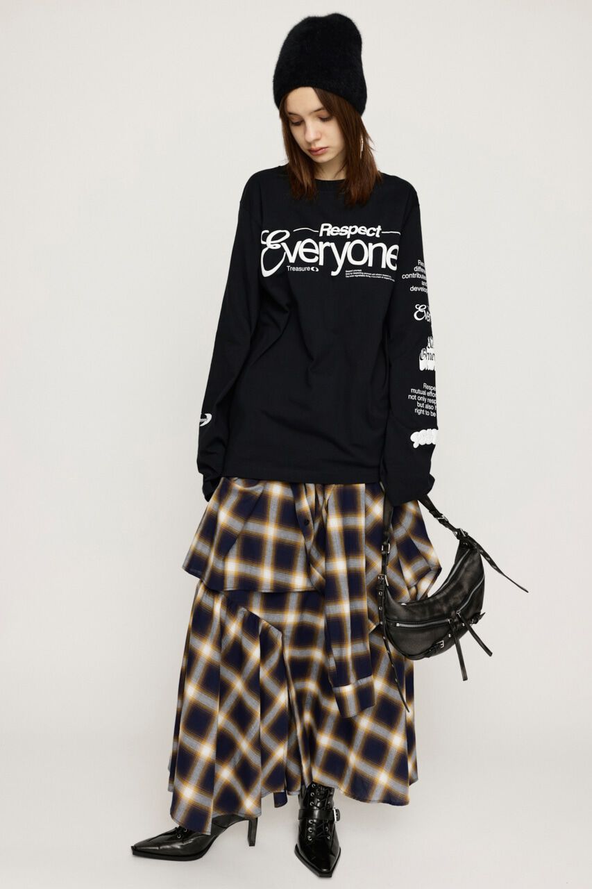 SLY「PLAID LAYERED ロングスカート」|スカート|