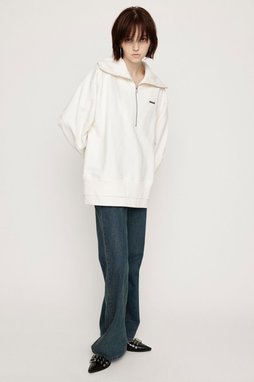 SLY「HALF ZIP LOGO OVER トップス」|Tシャツ・カットソー|