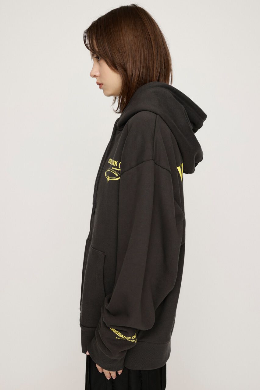 SLY「FRONT ZIP PRINT HOODIE」|パーカー|