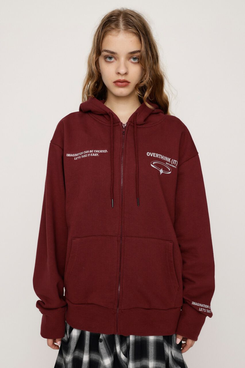 SLY「FRONT ZIP PRINT HOODIE」|パーカー|