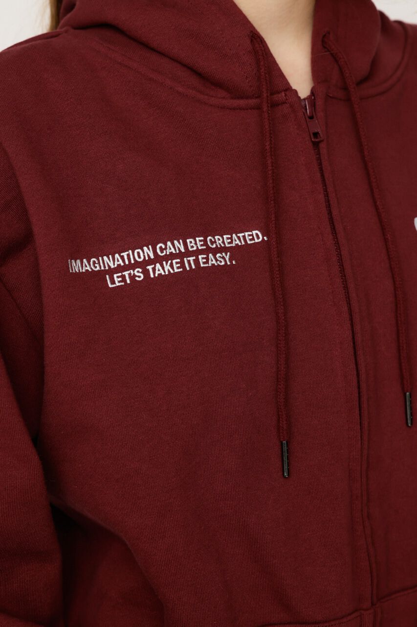 SLY「FRONT ZIP PRINT HOODIE」|パーカー|