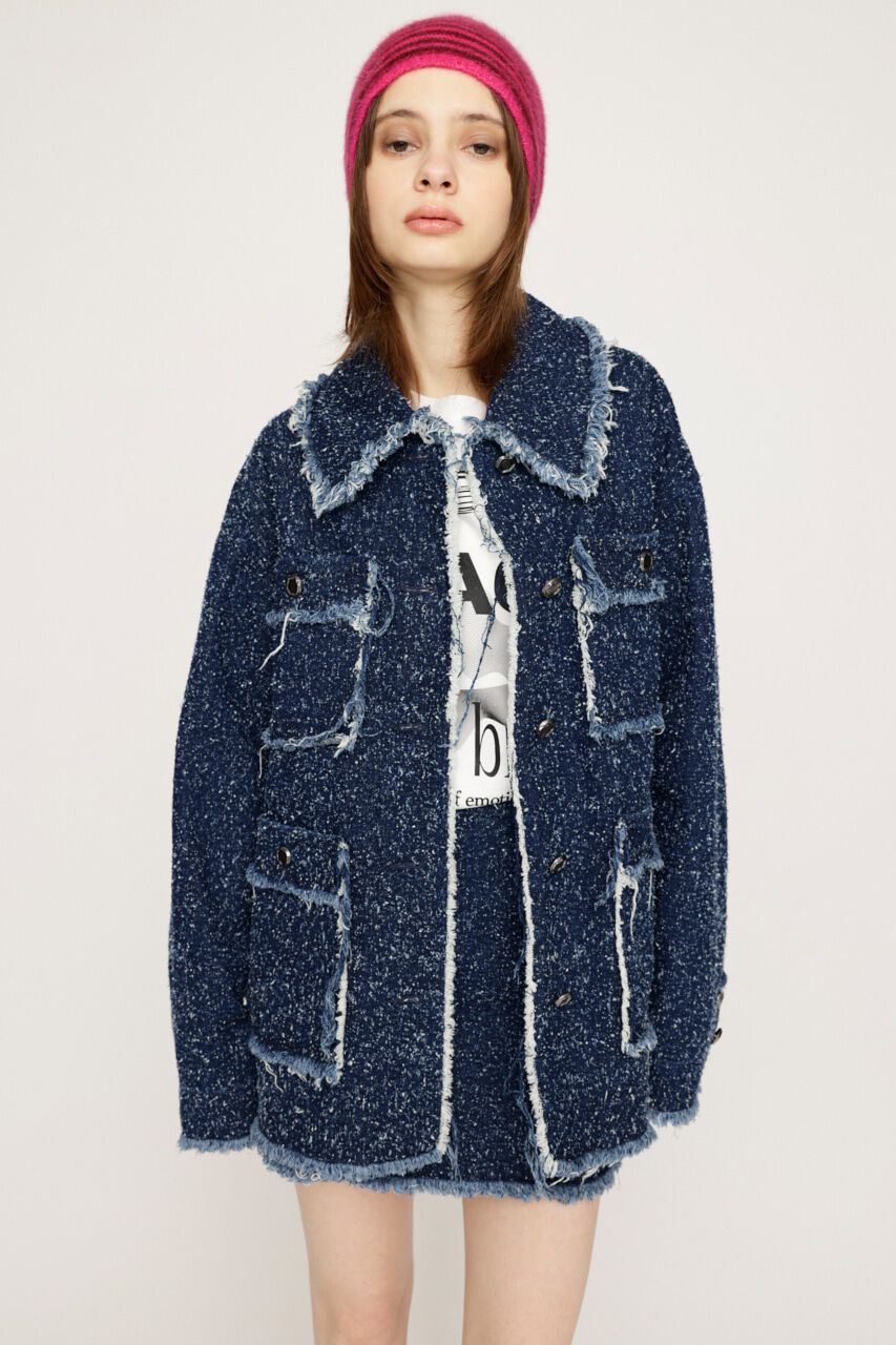 SLY「GRAIN TWEED JK-BE」|デニムジャケット|