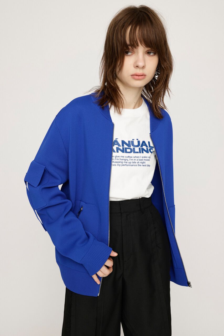 SLY「FINE TOUCH KNIT ブルゾン」|ブルゾン・スタジャン|