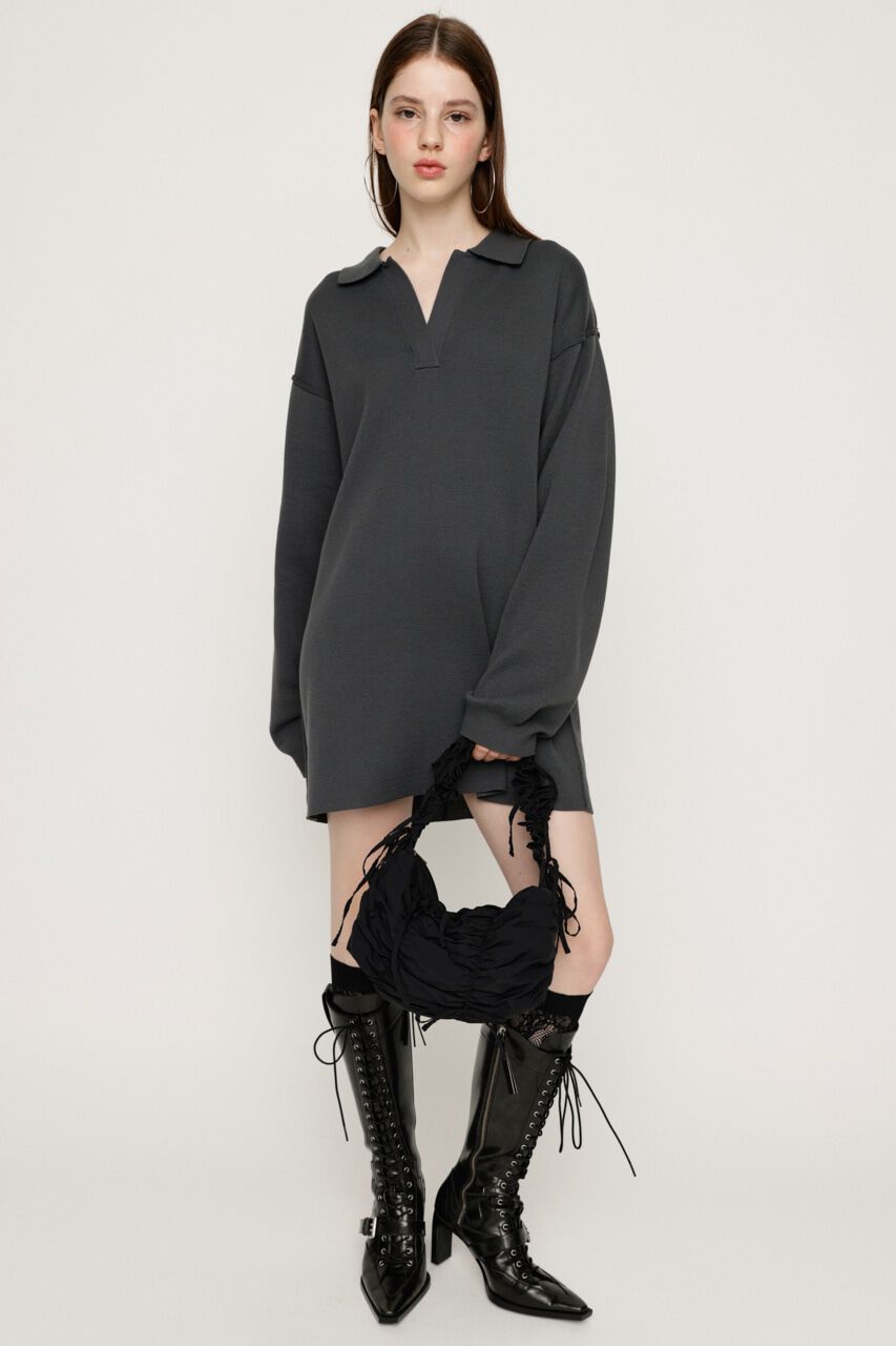 SLY「COLLAR KNIT ショートワンピース」|ワンピース|