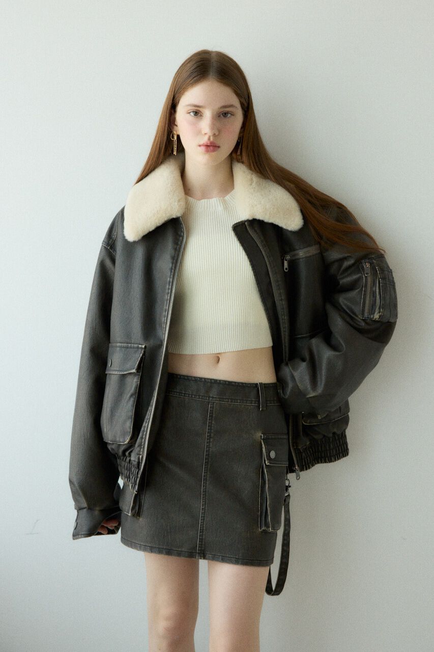 SLY「3D PK F／LEATHER MINI スカート」|スカート|