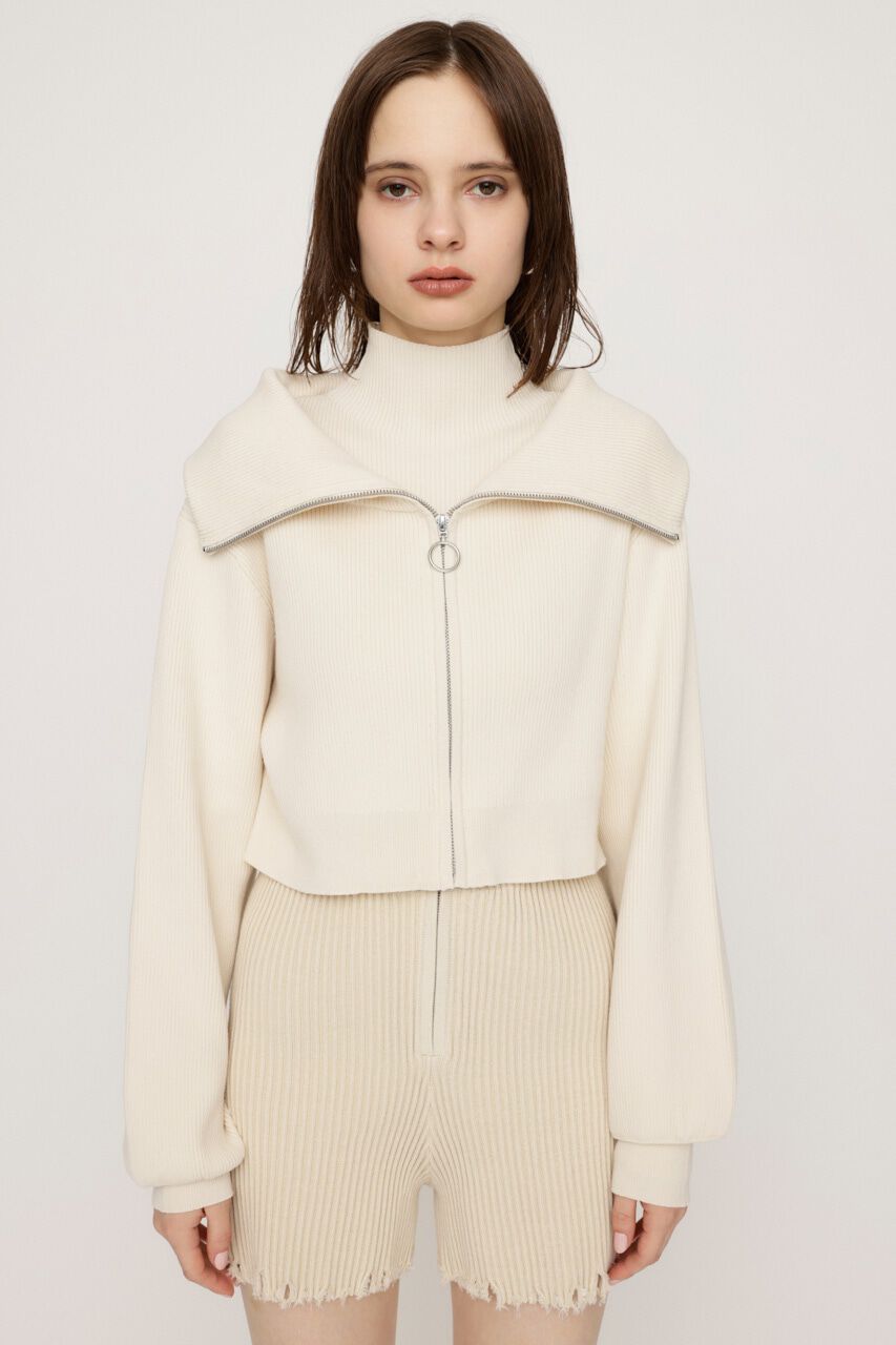 SLY「COLLAR ZIP CROP 2P トップス」|ニット・セーター|