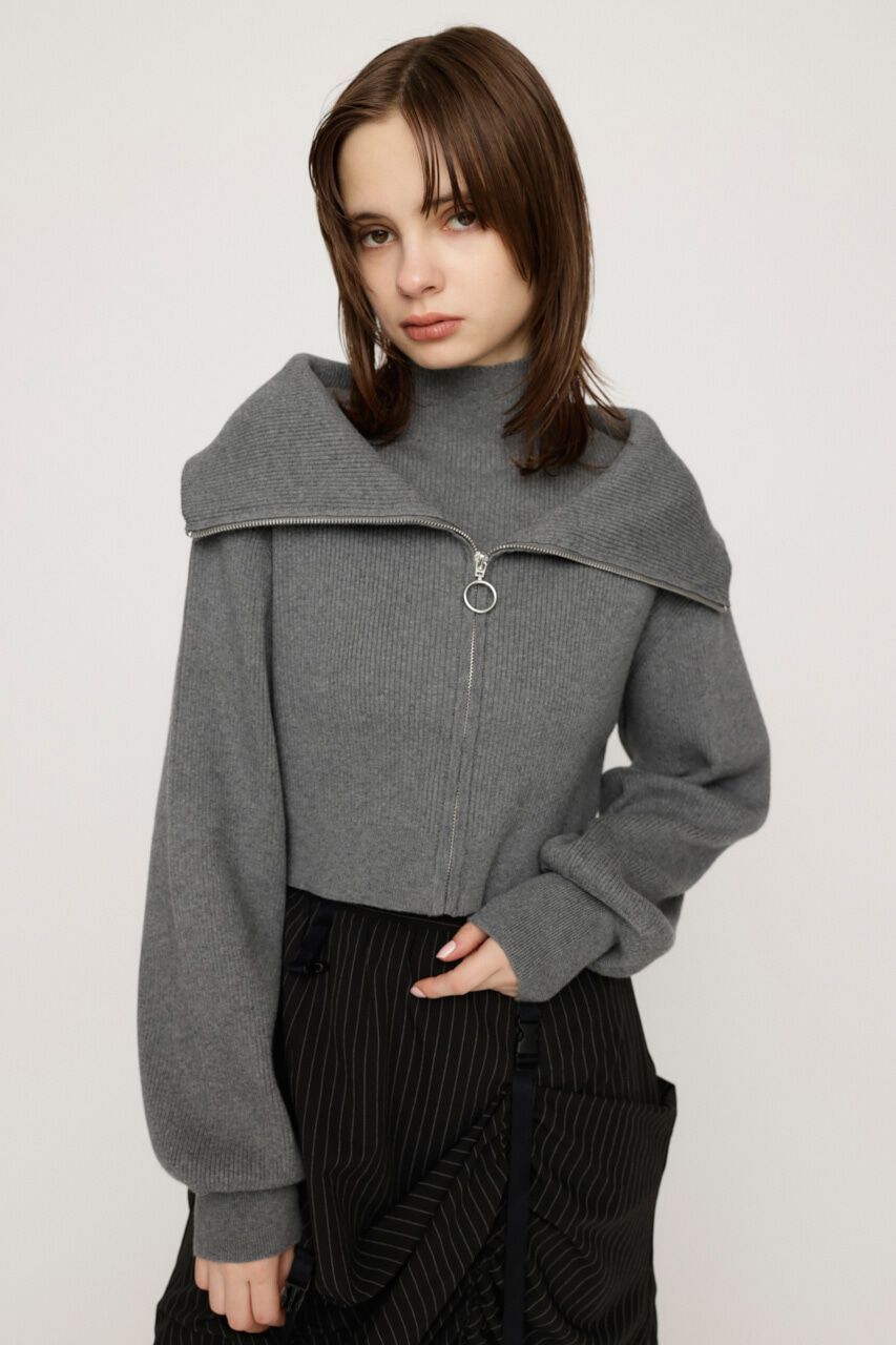 SLY「COLLAR ZIP CROP 2P トップス」|ニット・セーター|