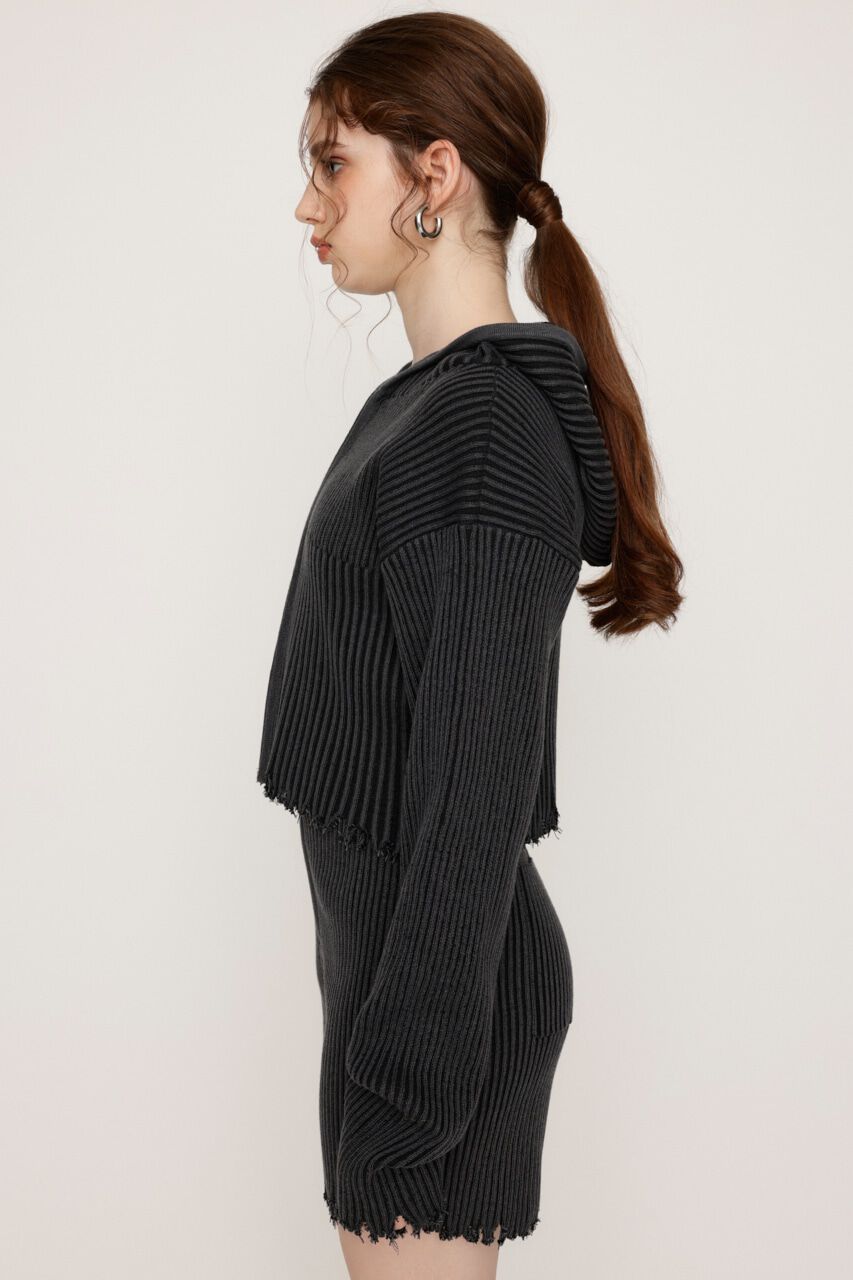 SLY「CRUSH KNIT HOODIE」|カーディガン|