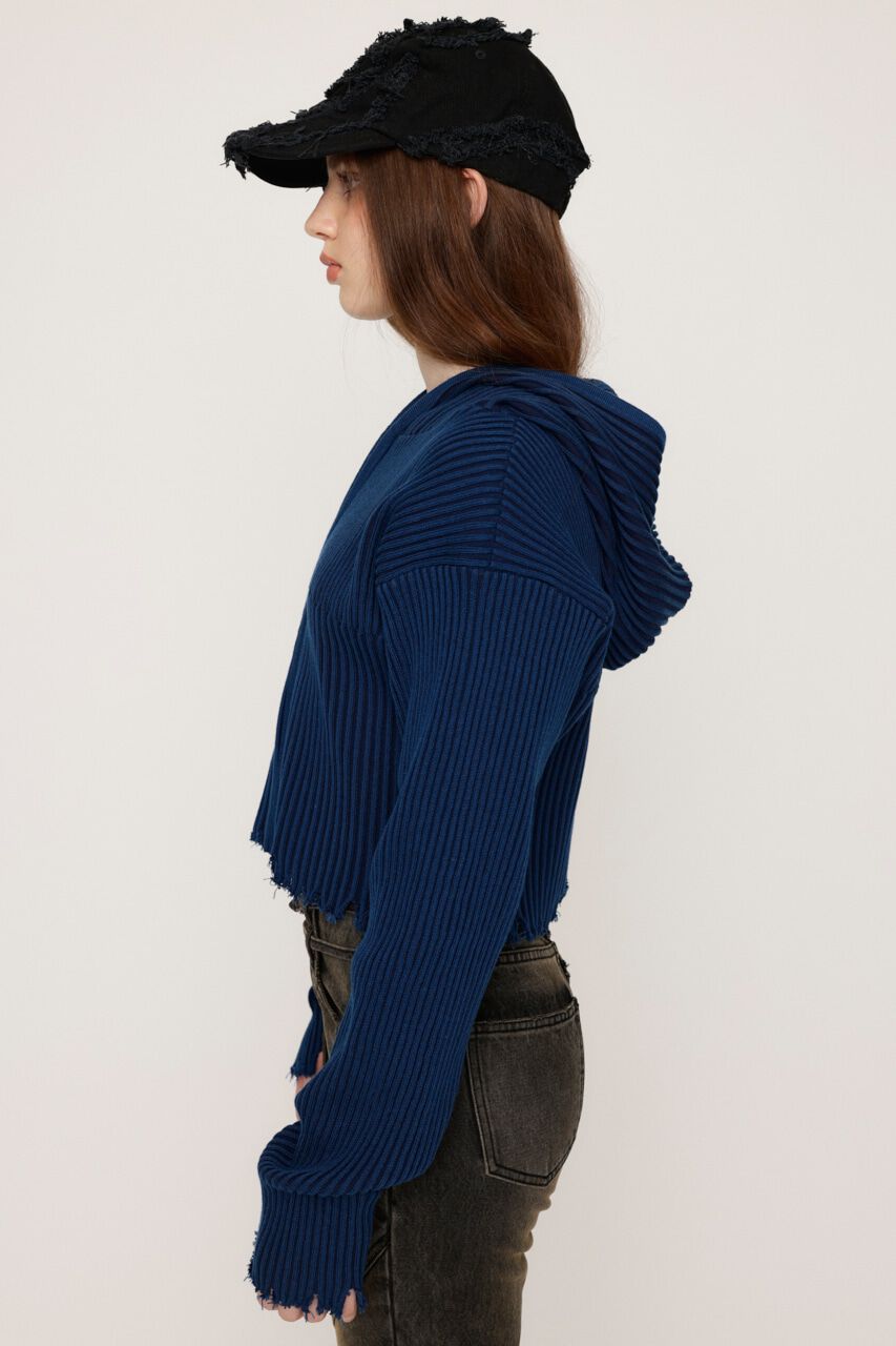 SLY「CRUSH KNIT HOODIE」|カーディガン|