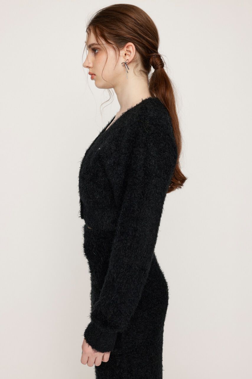 SLY「SHAGGY V／N CROP カーディガン」|カーディガン|