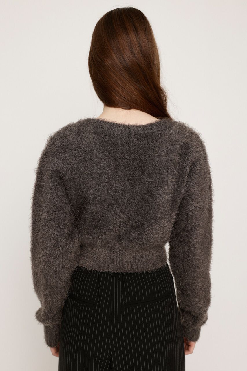 SLY「SHAGGY V／N CROP カーディガン」|カーディガン|