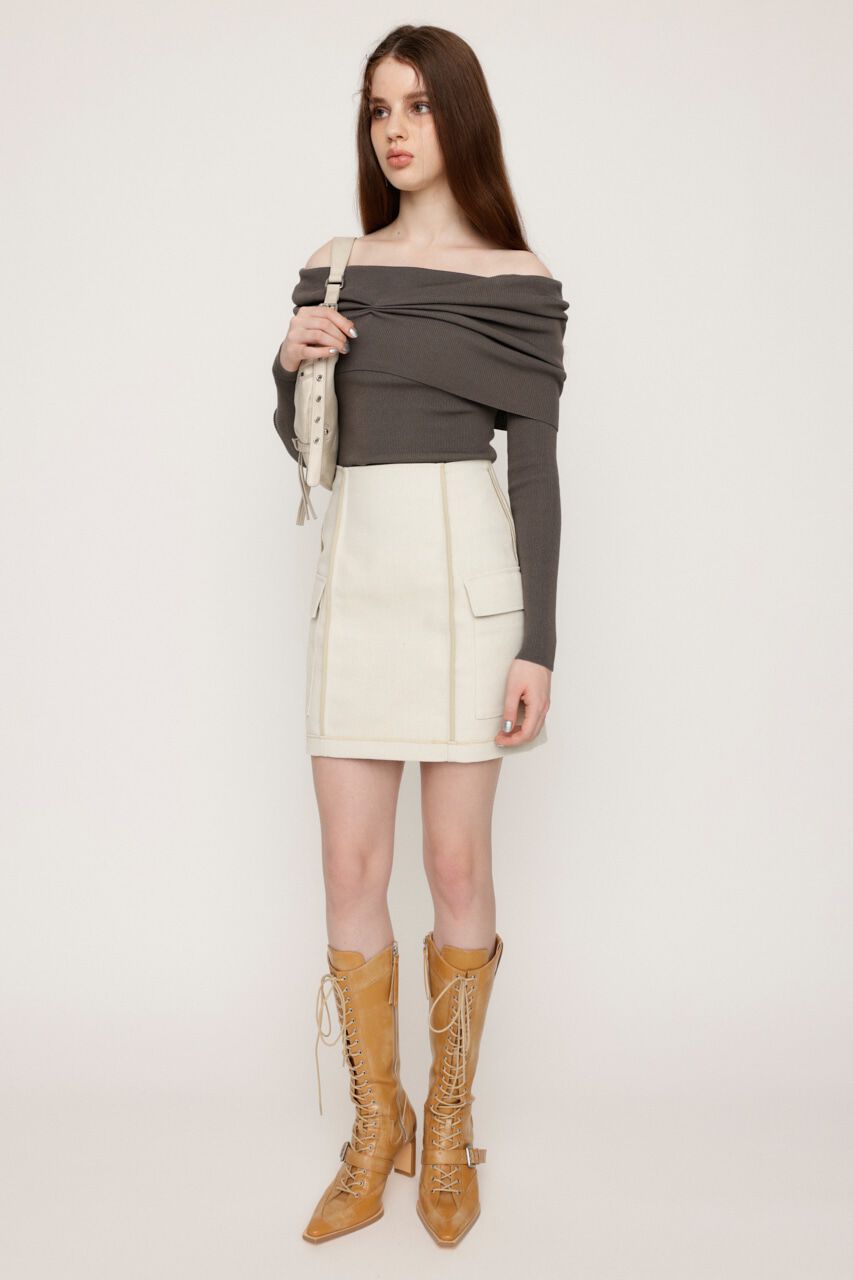 SLY「KERSEY INSIDE OUT ショートスカート」|スカート|