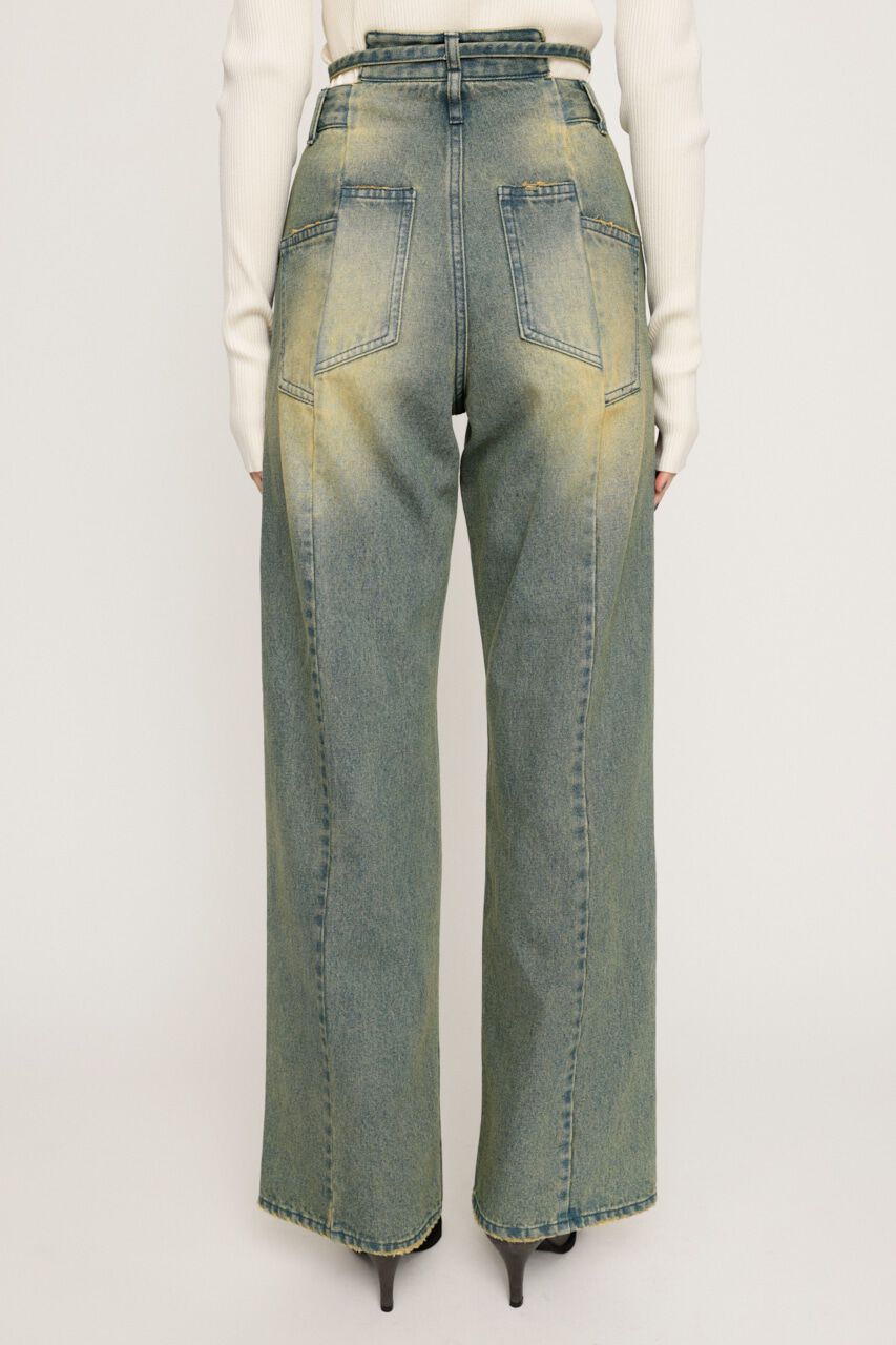 SLY「CUT OFF WAIST STRAIGHT パンツ」|デニム|