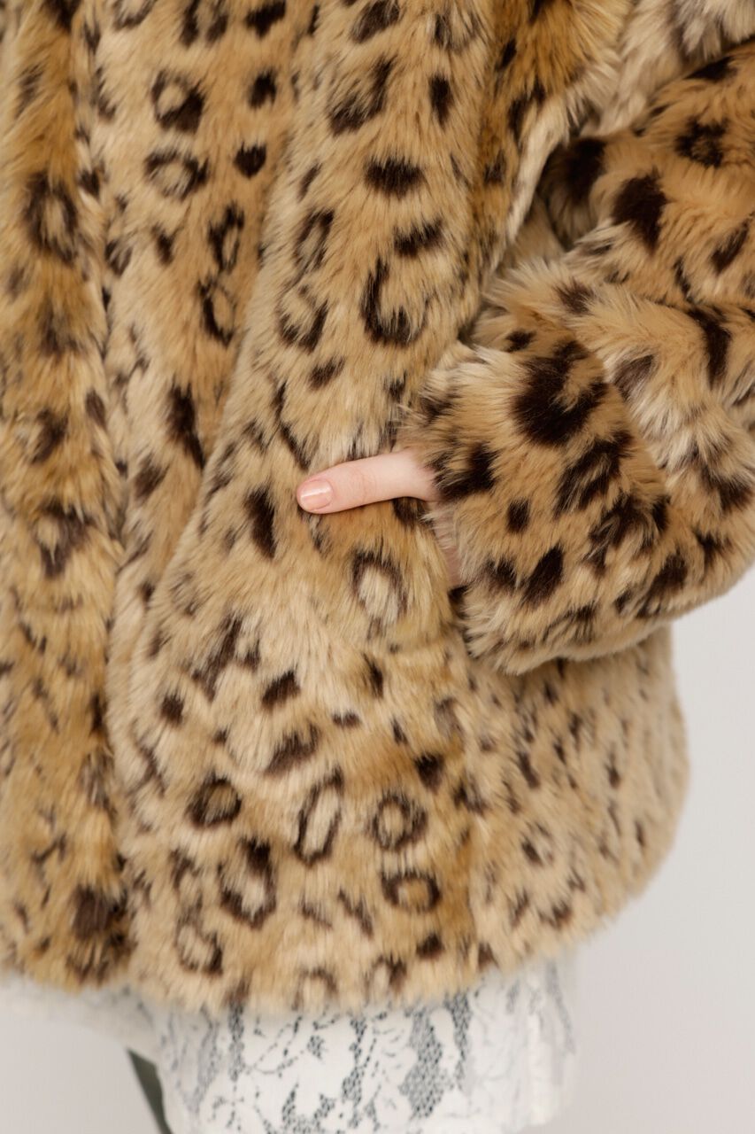SLY「LEOPARD F／FUR FRONT HOOK コート」|その他|
