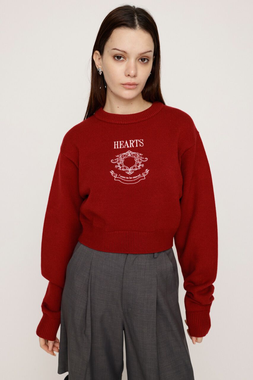 SLY「MOTIF LOGO KNIT トップス」|ニット・セーター|RED