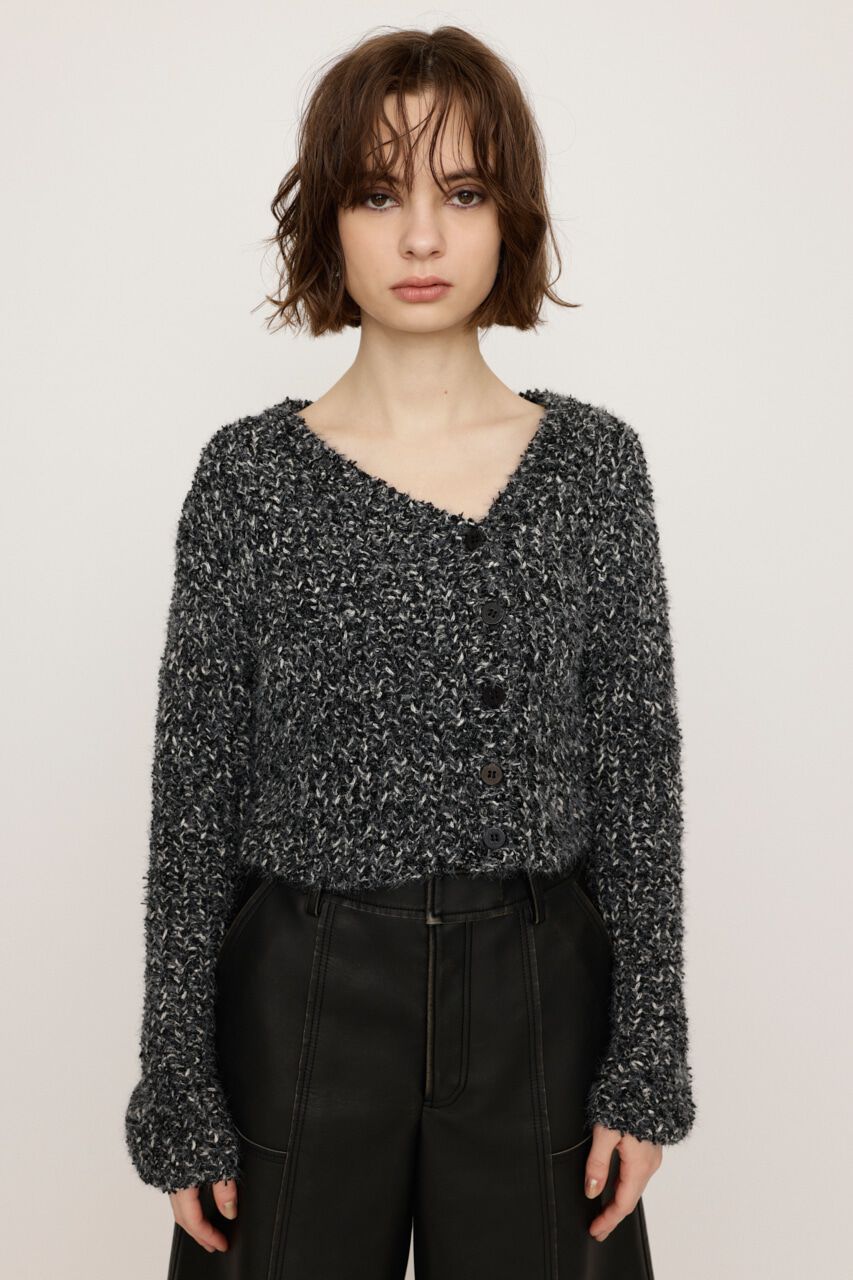 SLY「TAPE YARN SLANT NECK カーディガン」|ニット・セーター|